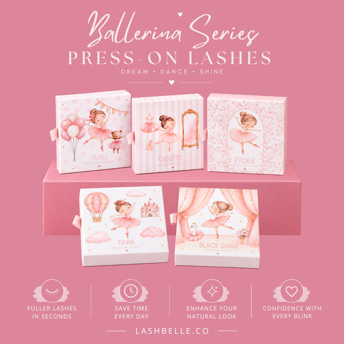 *PRE-ORDER _ Ballerina Series - ÉTOILE Press-On Lashes | No Glue Needed | Hold Up to 10 Days
