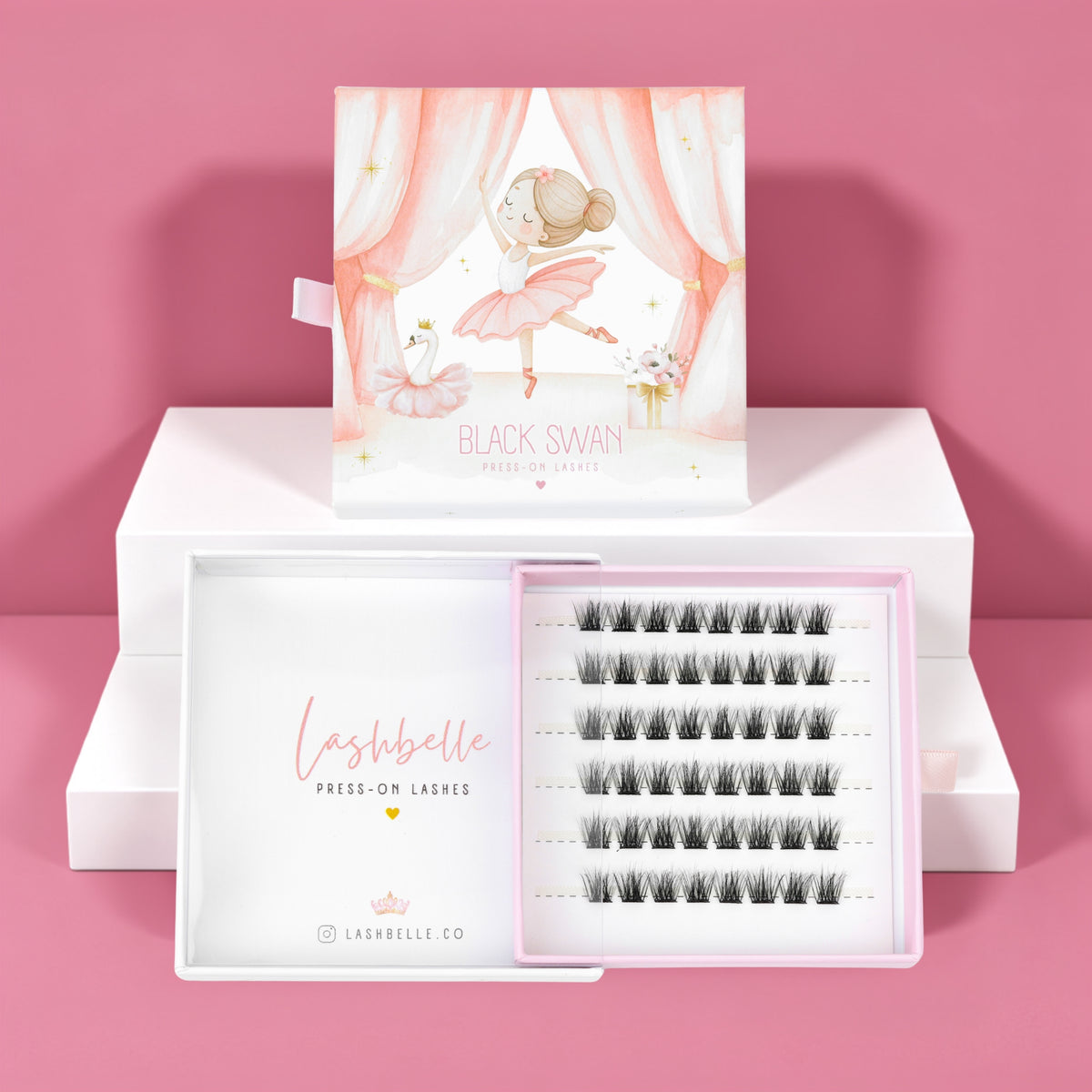 *PRE-ORDER _ Ballerina Series - BLACK SWAN Press-On Lashes | No Glue Needed | Hold Up to 10 Days