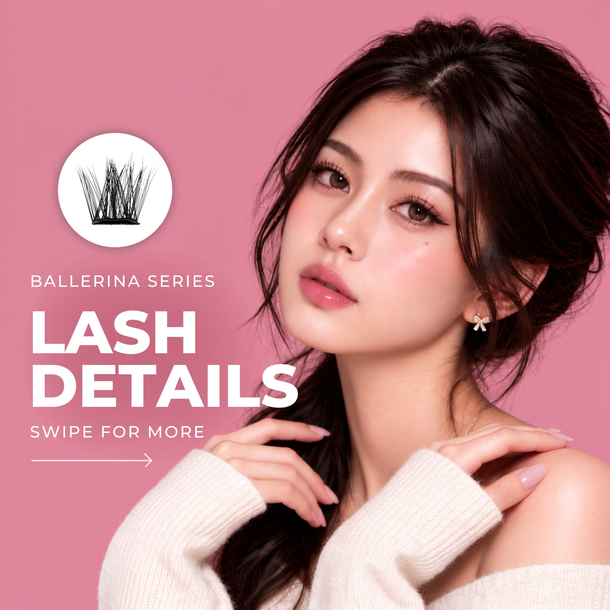 *PRE-ORDER _ Ballerina Series - BLACK SWAN Press-On Lashes | No Glue Needed | Hold Up to 10 Days