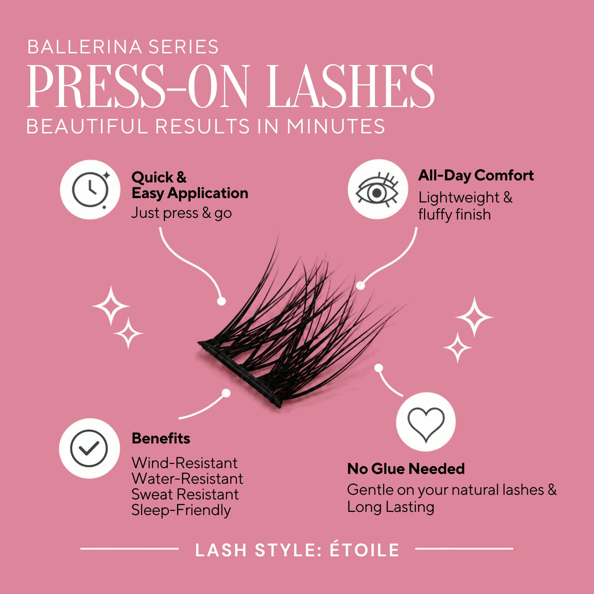 *PRE-ORDER _ Ballerina Series - ÉTOILE Press-On Lashes | No Glue Needed | Hold Up to 10 Days